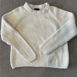 Quince cotton white knit sweater M